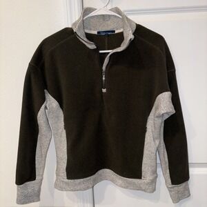 Shore Women's‎ 3/4 Zip Sweatshirt Jacket Green Size Small Made In USA